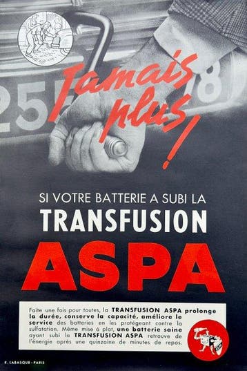 R. Labasque Paris - ASPA – “Transfusion ASPA” – Affiche