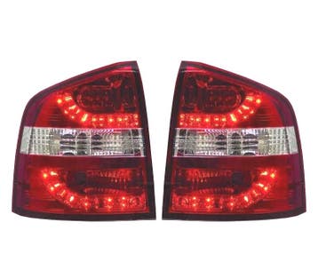 Feux Arrière Pour Skoda Octavia Kombi 05-13 Led Rouge Chromé, Verzenden