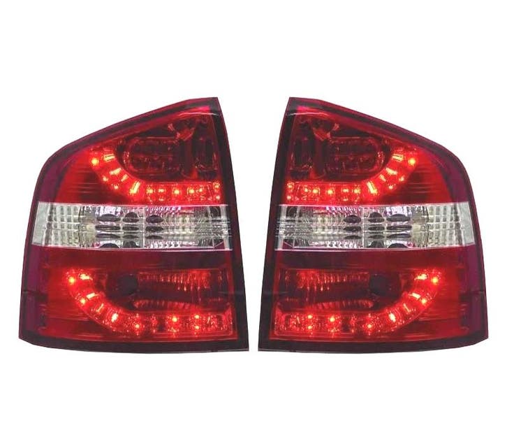 Feux Arrière Pour Skoda Octavia Kombi 05-13 Led Rouge Chromé, Auto-onderdelen, Verlichting, Verzenden