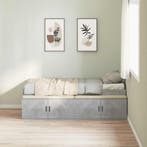 vidaXL Bedframe met lade Beton Grijs 90 x 200 cm Bewerkt, Verzenden