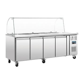 Polar U-serie GN gekoelde saladette met glazen opzetvitrine, Verzenden, Nieuw in verpakking, Koelen en Vriezen