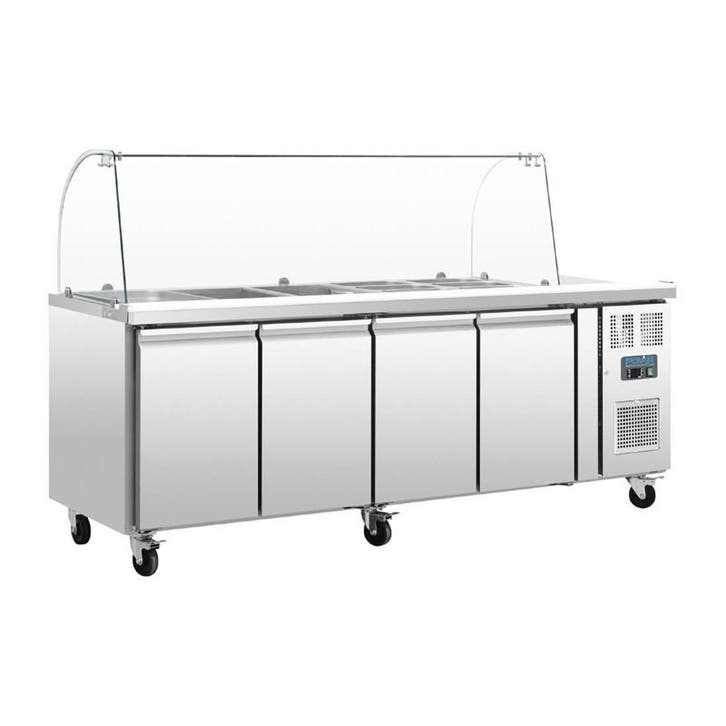 Polar U-serie GN gekoelde saladette met glazen opzetvitrine, Articles professionnels, Horeca | Équipement de cuisine, Envoi