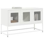 vidaXL Tv-meubel 100,5x39x60,5 cm koudgewalst staal wit, Verzenden, Nieuw