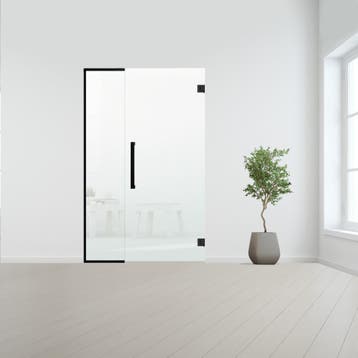 Glazen binnendeur met zijlicht zonder kozijn zwart beslag-Sa, Doe-het-zelf en Bouw, Verzenden, Nieuw