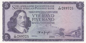 South Africa P 112b 5 Rand Nd 1967-74 Au, Postzegels en Munten, Verzenden, België