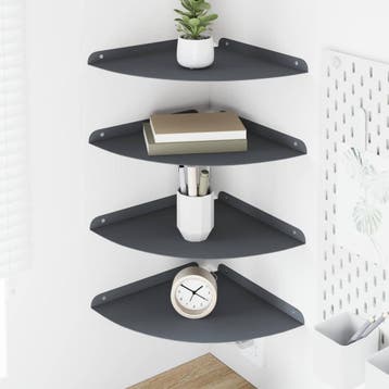 vidaXL Hoek Plank 4 st Antraciet 30 x 30 x 2 cm, Verzenden