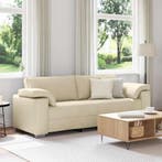 vidaXL 3-Zits Sofa Crème 220 cm Stof, Verzenden, Nieuw
