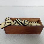 Jeu - Domino - Os avec bois d’ébène, petite boîte en hêtre, Antiquités & Art
