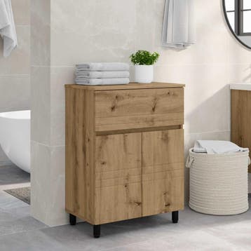 vidaXL Badkamer vaniteitsunit Artisanaal eiken 60 x 35 x 80, Verzenden, Nieuw