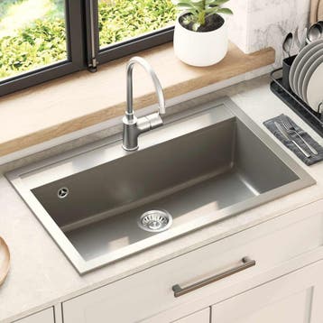 vidaXL Wasbak Graniet 795 x 505 mm Grijs, Verzenden, Nieuw