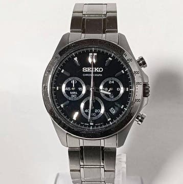 Seiko - Chronograph Watch - Black Dial - Zonder minimumprijs