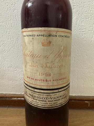 1954 Château dYquem - Sauternes 1er Cru Supérieur - 1 Fles, Verzamelen, Nieuw