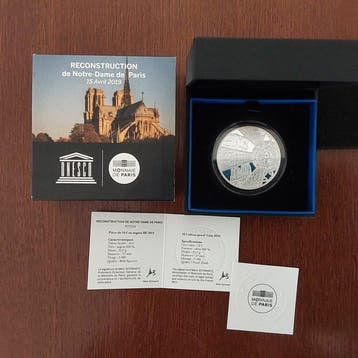 France. 10 Euro 2019 Reconstruction de Notre-Dame de Paris, Postzegels en Munten