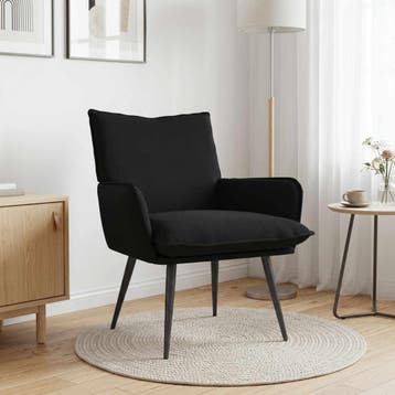 vidaXL Fauteuil Zwart fluweel, Verzenden, Nieuw