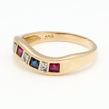 Bague - 18 carats Or jaune Diamant (Naturelle), Nieuw
