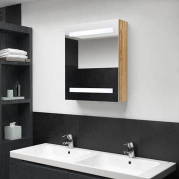 vidaXL Badkamerkast met spiegel en LED 50x14x60 cm, Verzenden, Nieuw