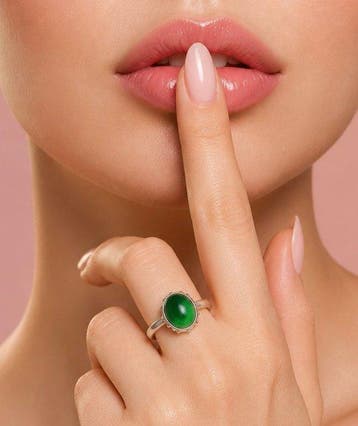 925 zilver - Imperial Jade - Ring