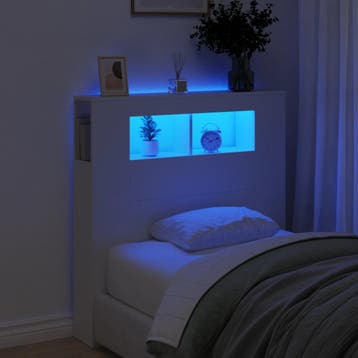 vidaXL Hoofdeinde met LED 100x18,5x103,5 cm bewerkt hout, Verzenden, Nieuw