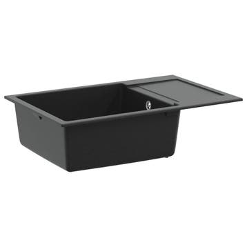 vidaXL Wasbak Zwart 780 x 500 mm 80% Kwarts en 20% Hars, Verzenden