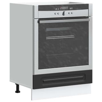 vidaXL Ovenkast Kalmar bewerkt hout zwart, Verzenden, Nieuw
