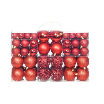 vidaXL 100-delige Kerstballenset 3/4/6 cm rood, Verzenden