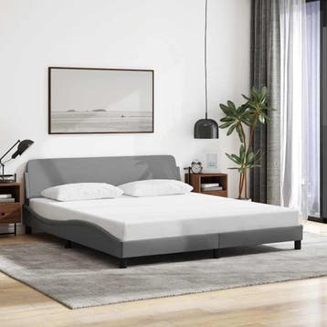 vidaXL Bedframe Dover stof lichtgrijs 180x200 cm, Verzenden