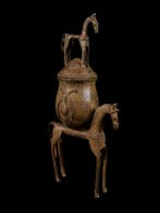 Vase en bronze, cavalier - Dogon - Mali