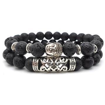 Fako Bijoux - Buddha Natuursteen Armbanden Set  - Boeddha, Handtassen en Accessoires, Armbanden, Verzenden, Nieuw
