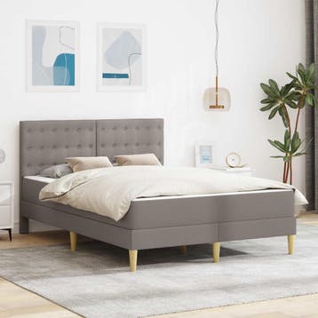 vidaXL Bedframe met matras met hoofdeinde Taupe 120 x 190 cm, Verzenden, Nieuw
