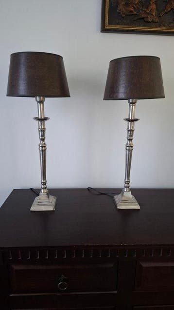 Lampe de table (2) - Chrome - lampes de table, Nieuw