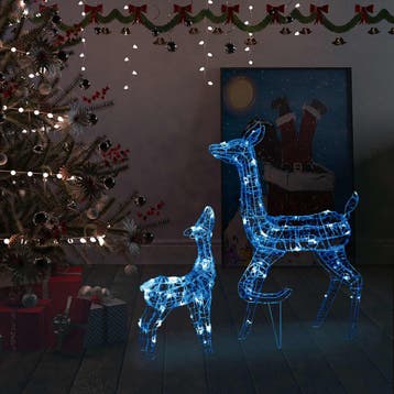 vidaXL Kerstversiering rendierfamilie 160 LEDs blauw acryl, Verzenden, Nieuw