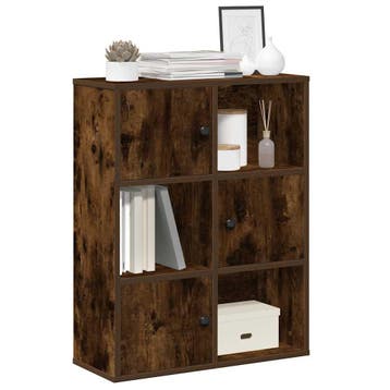vidaXL Boekenkast 60x24x76,5 cm bewerkt hout gerookt, Verzenden, Nieuw