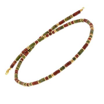Gemengde edelstenen - Zilver - Halsketting - ukaniet,, Verzamelen, Mineralen en Fossielen