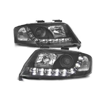 PHARES AUDI A6 4B 97-99 FEUX DIURNES FOND NOIR, Verzenden
