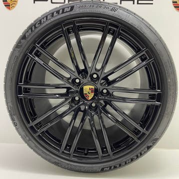Porsche Boxster/Cayman 981/718 20 Turbo IV zwart met banden, Ophalen, Banden en Velgen