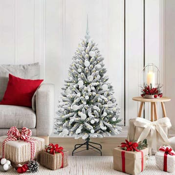 vidaXL Kunstkerstboom 120 cm 150 LEDs Warmwit PVC en Staal, Verzenden, Nieuw