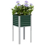 vidaXL Plantenbak Groen 45x45x88 cm Staal, Verzenden, Nieuw