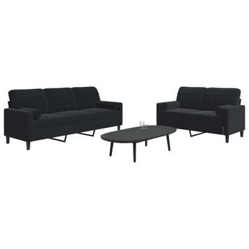 vidaXL 2-delige Loungeset met kussens en bolsters fluweel, Verzenden, Nieuw