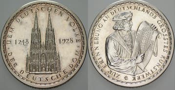 Zilver medaille 1928 Koeln-stadt, Postzegels en Munten, Penningen en Medailles, Verzenden