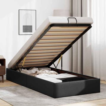 vidaXL Bedframe zonder matras 90x190 cm kunstleer zwart, Huis en Inrichting, Verzenden, Nieuw