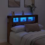 vidaXL Hoofdeinde met LED 140x18,5x103,5 cm bewerkt hout oud, Verzenden, Nieuw