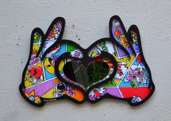 Patrycja Mroczkowska - „Mickey in Love: The Mirror”3D Pop, Antiquités & Art, Art | Peinture | Moderne