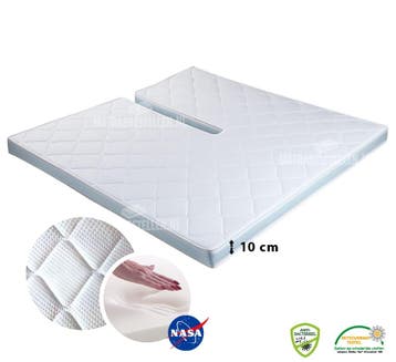 Topper NASA de luxe - TENCELL- Split - 200/200, Huis en Inrichting, Slaapkamer | Beddengoed, Nieuw, Wit