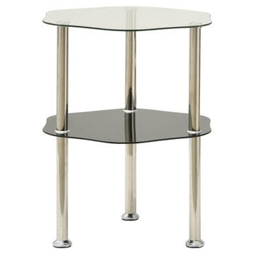 vidaXL Bijzettafel 2-laags 38x38x50 cm gehard glas, Verzenden, Nieuw