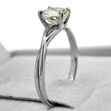 Zonder minimumprijs - Ring - 14 karaat Witgoud - 1.01ct. tw., Nieuw