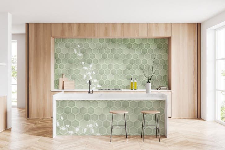 Wandtegel Groen 10,8x12,4cm (Muurtegels, Afbouwmaterialen), Doe-het-zelf en Bouw, Tegels, Minder dan 20 cm, Minder dan 20 cm, 10 m² of meer