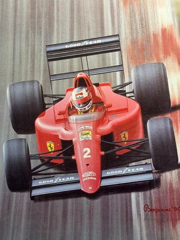 Ferrari - Nigel Mansell - 1990 - Print, Nieuw