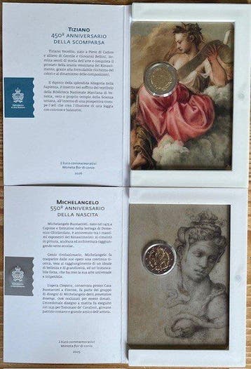 San Marino. 2 Euro 2025/2026 Michelangelo + Tiziano (2