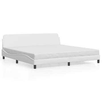 Bedframe 200x200 kunstleer | Tweede kansje | OP = OP, Gebruikt, Verzenden, Wit, Tweepersoons