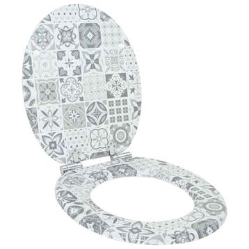 vidaXL Toiletbril Blauw en Wit Porselein 44 x 38 cm Bewerkt, Verzenden